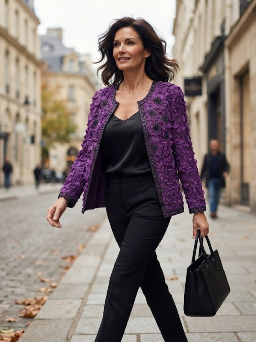 GUNIT (not vintage!) 100% silk purple with full sequins evening jacket